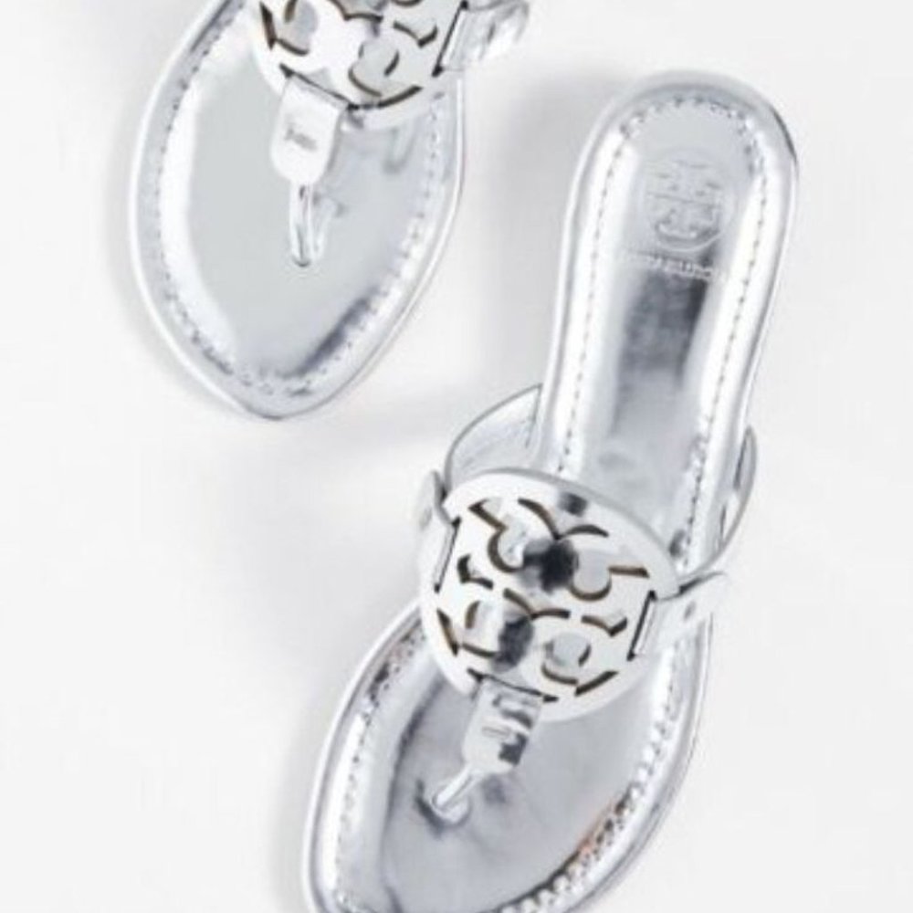 Tory Burch Miller Flip Flop - Patent Silver